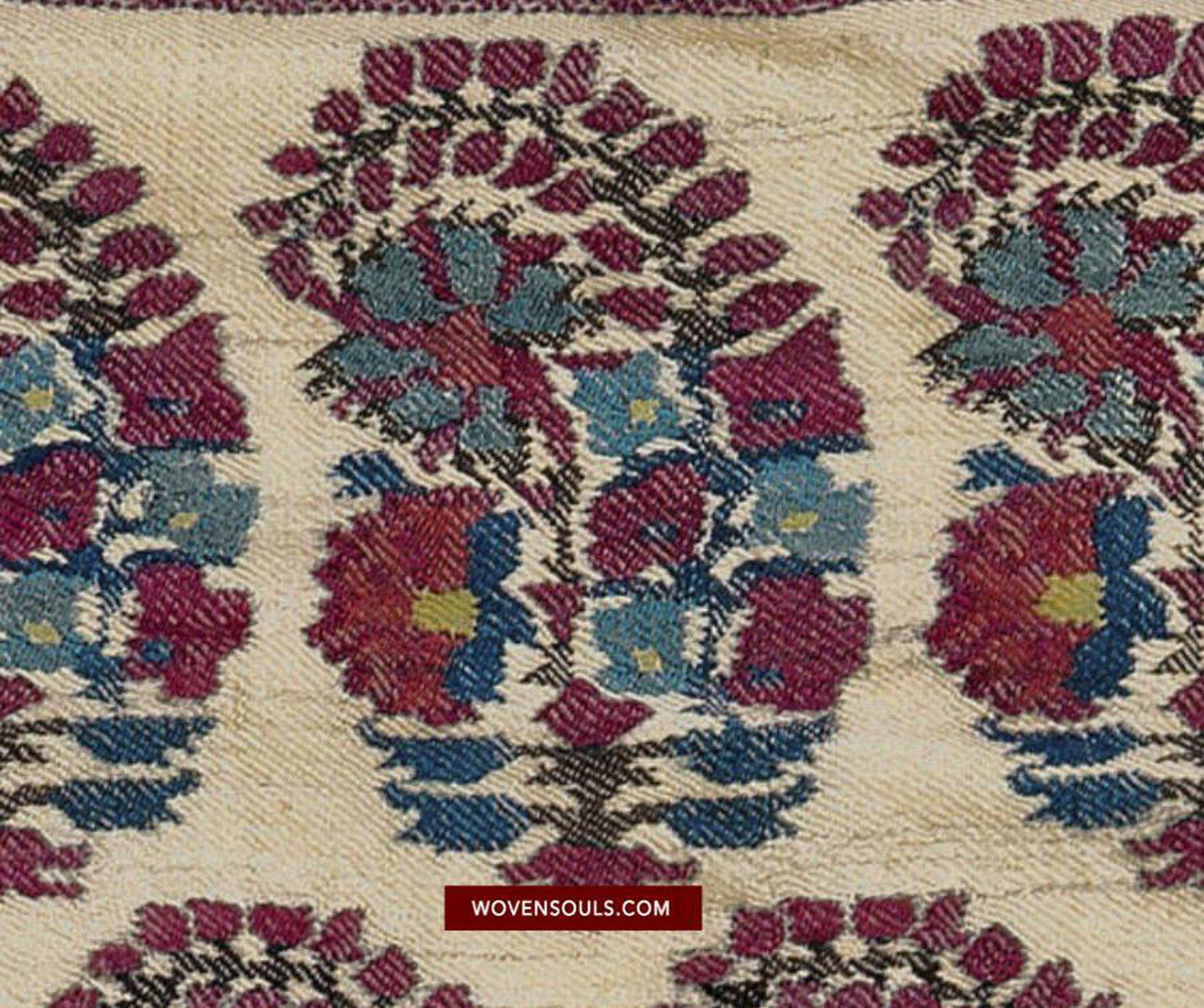 1474 Antique Kashmir Pashmina Dochalla Long Shawl-WOVENSOULS-Antique-Vintage-Textiles-Art-Decor