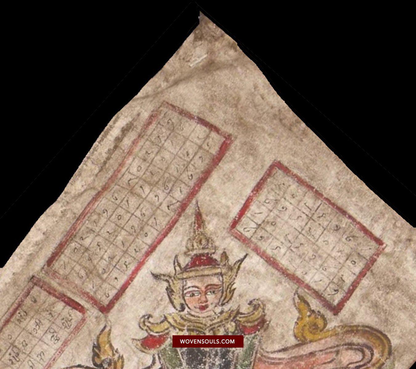 1478 Antique Burmese Healing Mandala Cloth Manuscript-WOVENSOULS-Antique-Vintage-Textiles-Art-Decor