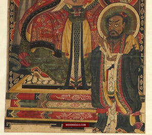1479 Antique Ceremonial Painting Scroll-WOVENSOULS-Antique-Vintage-Textiles-Art-Decor