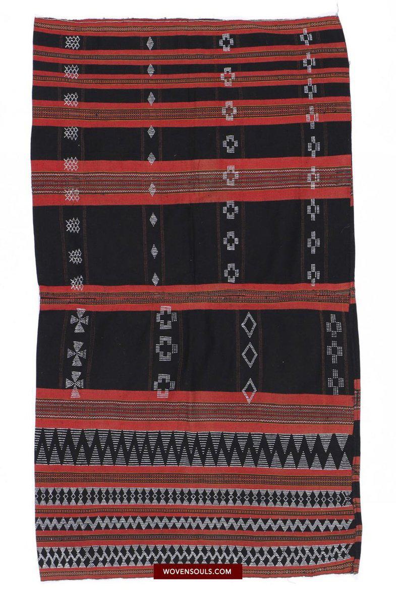 1484 Antique Hilltribe Ceremonial Skirt with Woven Beads-WOVENSOULS-Antique-Vintage-Textiles-Art-Decor