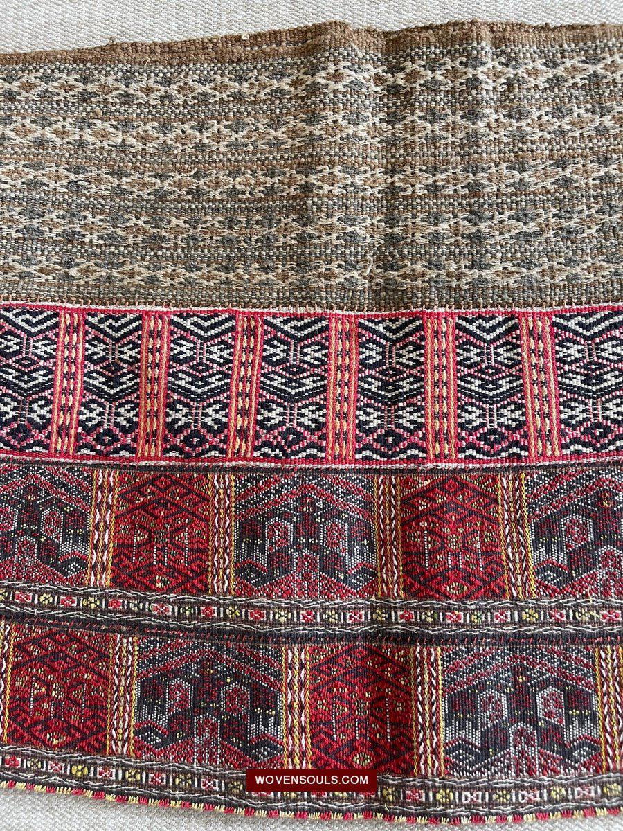 1485 Old Chinese Hainan Run Li Ethnic Minority Woven Skirt-WOVENSOULS-Antique-Vintage-Textiles-Art-Decor