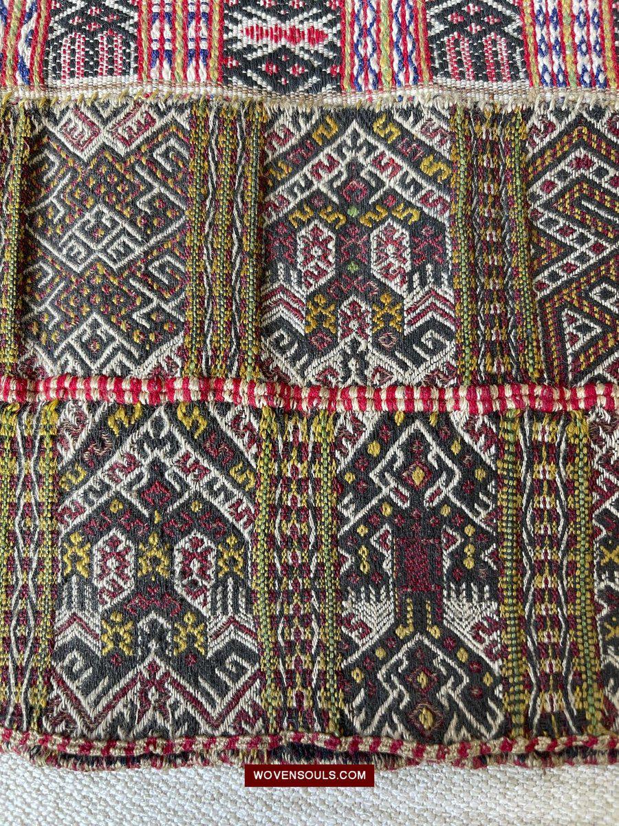 1486 Museum Quality Old Chinese Hainan Run Li Ethnic Minority Woven Skirt-WOVENSOULS-Antique-Vintage-Textiles-Art-Decor