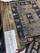 1488 Old Chinese Hainan Meifu Li Ethnic Minority Head wrap turban w Inscription-WOVENSOULS-Antique-Vintage-Textiles-Art-Decor