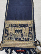 1488 Old Chinese Hainan Meifu Li Ethnic Minority Head wrap turban w Inscription-WOVENSOULS-Antique-Vintage-Textiles-Art-Decor