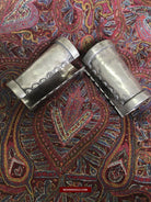 1491 Pair of Old Heavy Silver Bangles / Cuffs-WOVENSOULS-Antique-Vintage-Textiles-Art-Decor