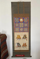 1493 Antique Japanese Buddhist Pure Land Painting Scroll - Pair-WOVENSOULS-Antique-Vintage-Textiles-Art-Decor