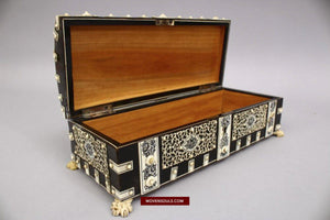 1495 Antique Hand Crafted South Indian Box-WOVENSOULS-Antique-Vintage-Textiles-Art-Decor