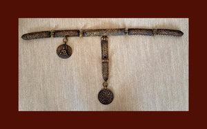 1498 Antique Tibetan Ornamented Belt-WOVENSOULS-Antique-Vintage-Textiles-Art-Decor