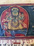 1499 An Important Ancient Nepal Hindu Manuscript Scroll with Paintings devoted to Devi Puja-WOVENSOULS-Antique-Vintage-Textiles-Art-Decor