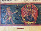 1499 An Important Ancient Nepal Hindu Manuscript Scroll with Paintings devoted to Devi Puja-WOVENSOULS-Antique-Vintage-Textiles-Art-Decor