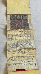 1499 An Important Ancient Nepal Hindu Manuscript Scroll with Paintings devoted to Devi Puja-WOVENSOULS-Antique-Vintage-Textiles-Art-Decor