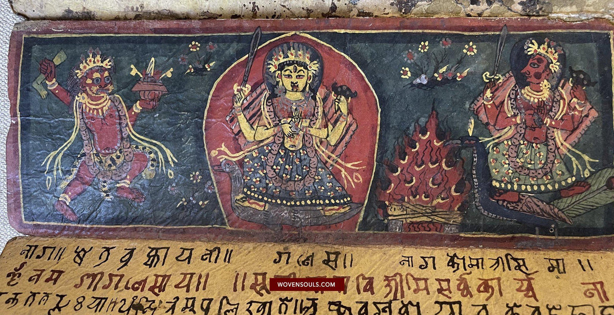 1499 An Important Ancient Nepal Hindu Manuscript Scroll – WOVENSOULS ...