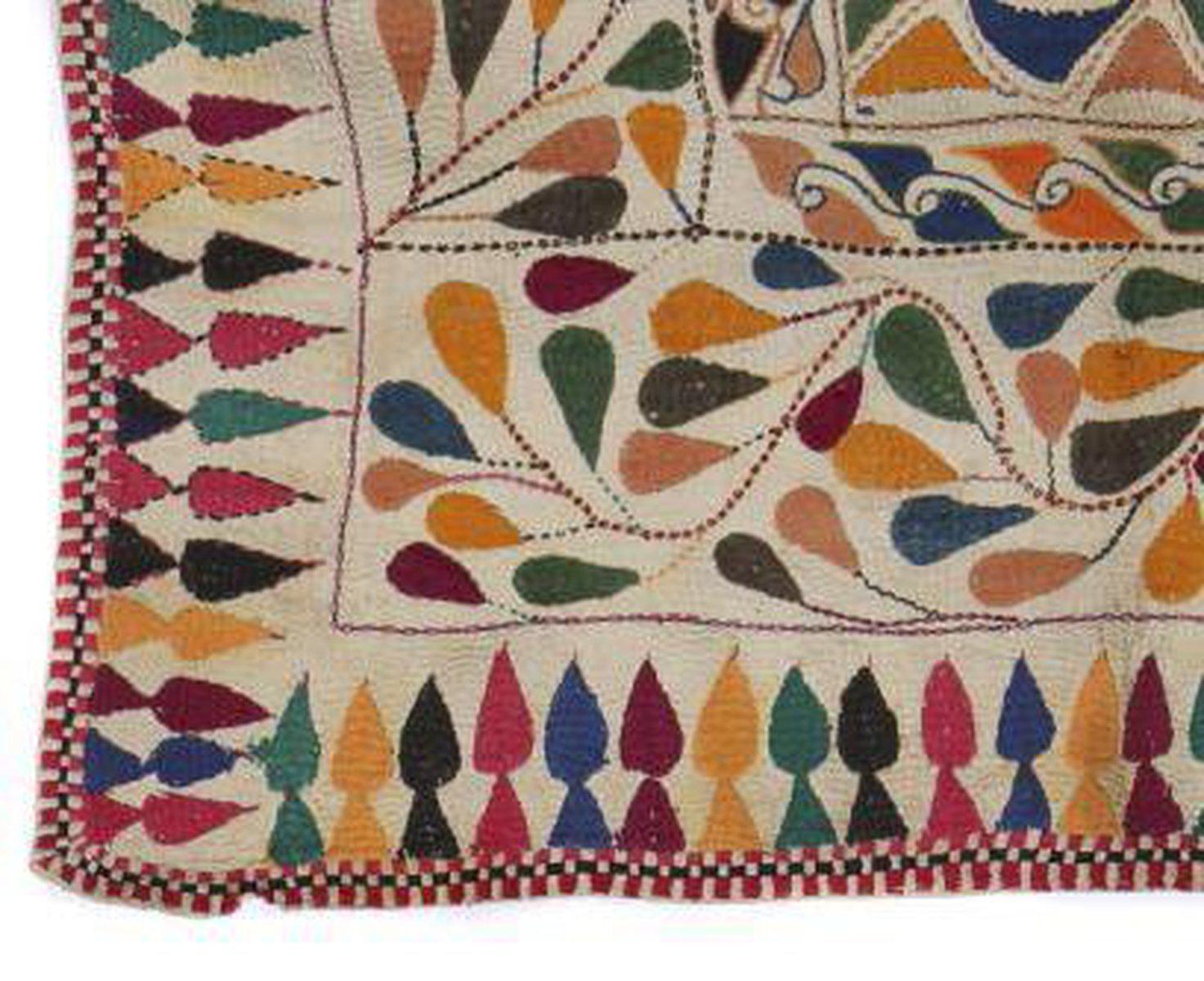 1503 Old Kantha Embroidery-WOVENSOULS-Antique-Vintage-Textiles-Art-Decor