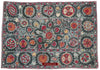 1504 Antique Blue Bukhara Suzani-WOVENSOULS-Antique-Vintage-Textiles-Art-Decor