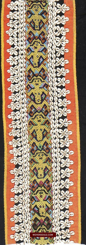 1505 Antique Iban Wedding Skirt Beaded Band Kain Lekok-WOVENSOULS-Antique-Vintage-Textiles-Art-Decor