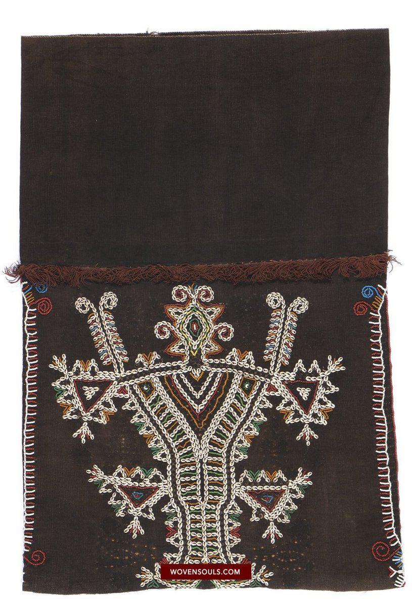 1507 Superb Old Sumba Ceremonial Weaving with Shells & Beads Lau Wuti Kau - Rare Stylised Motif-WOVENSOULS-Antique-Vintage-Textiles-Art-Decor