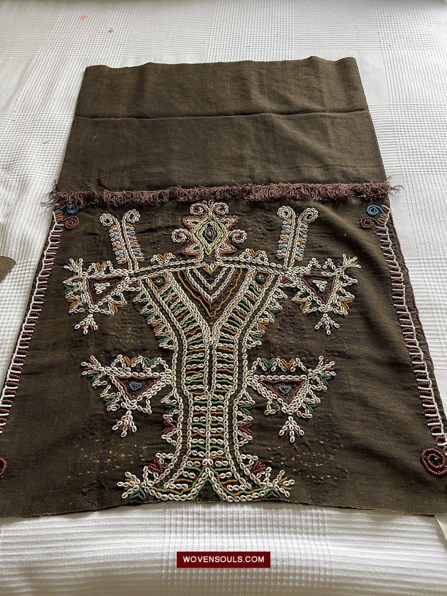 1507 Superb Old Sumba Ceremonial Weaving with Shells & Beads Lau Wuti Kau - Rare Stylised Motif-WOVENSOULS-Antique-Vintage-Textiles-Art-Decor