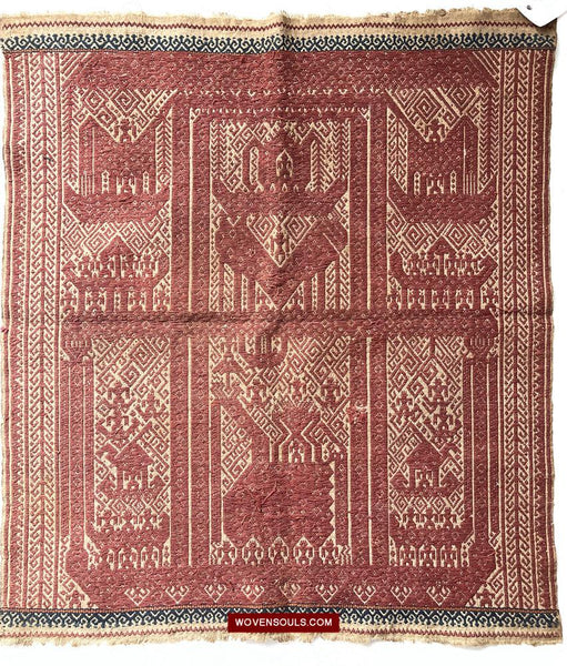 1509 Antique Sumatra Tampan Ship Cloth-WOVENSOULS Antique Textiles & Art Gallery