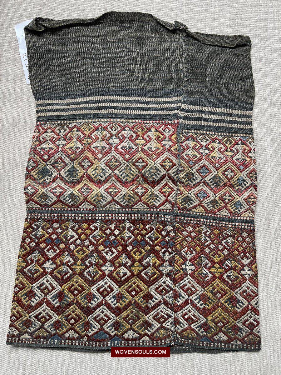 1513 Old Chinese Hainan Run Li Ethnic Minority Woven Skirt-WOVENSOULS-Antique-Vintage-Textiles-Art-Decor