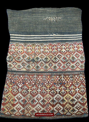 1513 Old Chinese Hainan Run Li Ethnic Minority Woven Skirt-WOVENSOULS-Antique-Vintage-Textiles-Art-Decor