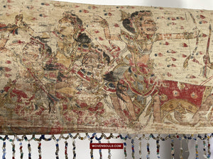 1514 Antique Tabanan Ider Ider Balinese Hindu Painting of Ramayan-WOVENSOULS-Antique-Vintage-Textiles-Art-Decor