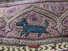 1515 Old Figurative Kashmir Silk Embroidered Amli Shawl-WOVENSOULS-Antique-Vintage-Textiles-Art-Decor