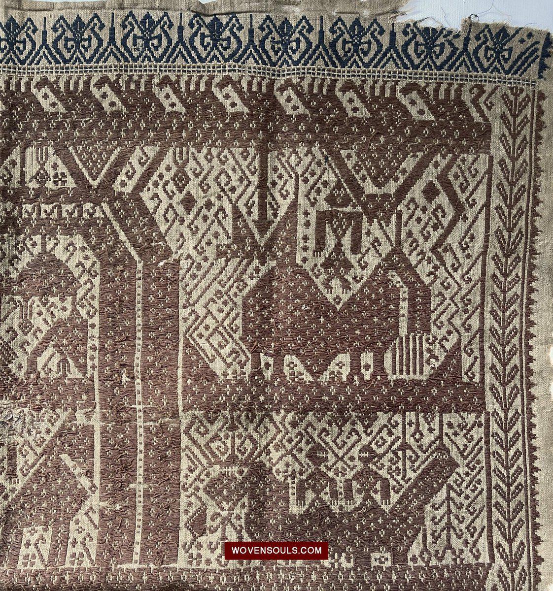 1518 Antique Sumatra Weaving Tampan Shipcloth Textile-WOVENSOULS-Antique-Vintage-Textiles-Art-Decor