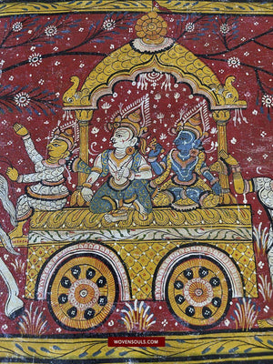 1524 Pata Chitra Painting Art From Jagannath Puri - Jatri Patta-WOVENSOULS-Antique-Vintage-Textiles-Art-Decor