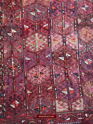 1527 Vintage Anatolian Embroidered Cicim Kilim Rug-WOVENSOULS-Antique-Vintage-Textiles-Art-Decor