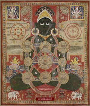 1538 Print of Antique Jain Scroll Pichvai Pichwai-WOVENSOULS-Antique-Vintage-Textiles-Art-Decor
