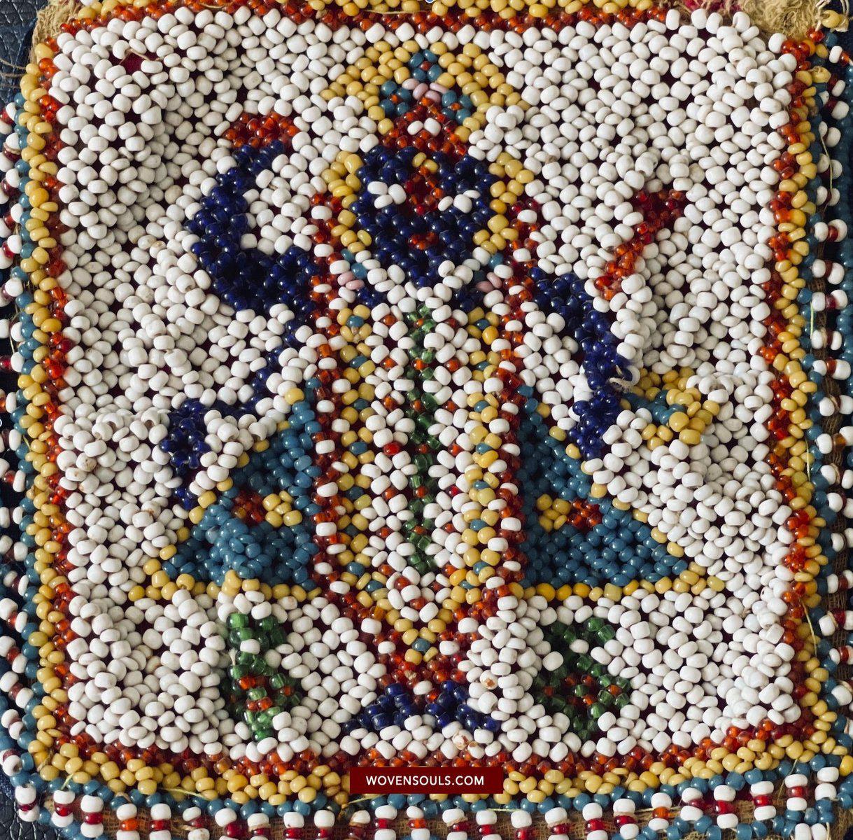 1539 SOLD - Old Srinathji Indian Art Beadwork-WOVENSOULS-Antique-Vintage-Textiles-Art-Decor