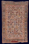1540 Antique White Field Shekarlou Shekarlu Qashqai Rug with Animals in the Border - NFS-WOVENSOULS-Antique-Vintage-Textiles-Art-Decor
