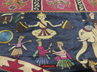 1541 Old Jain Pichvai Silk Mochi Embroidery Art - Lord Mahavir-WOVENSOULS-Antique-Vintage-Textiles-Art-Decor