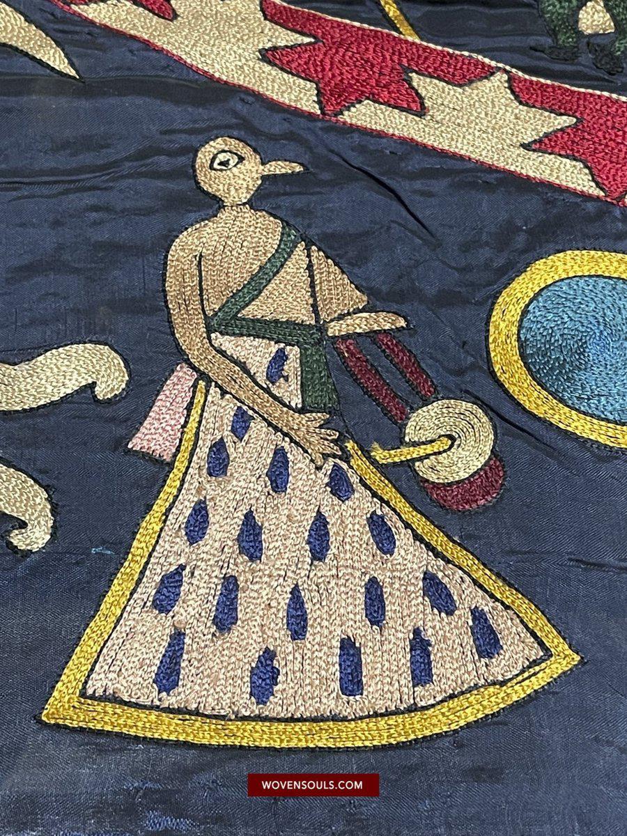 1541 SOLD Old Jain Pichvai Silk Mochi Embroidery Art - Lord Mahavir ...