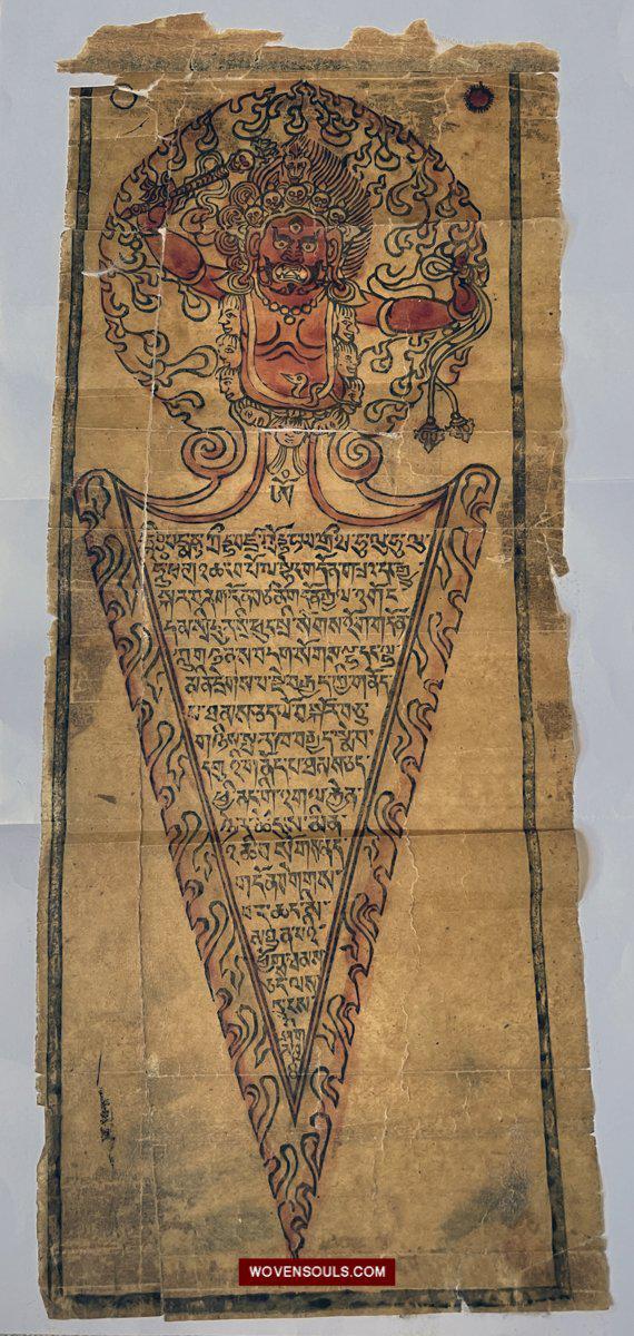 1542 SOLD Antique Buddhist Tibetan Manuscript - Phurba-WOVENSOULS-Antique-Vintage-Textiles-Art-Decor