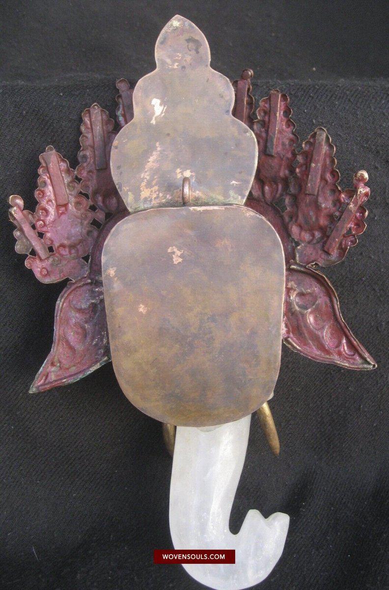 1544 Old Himalayan Crystal Elephant Godhead Ganesh TSOG DAK-WOVENSOULS-Antique-Vintage-Textiles-Art-Decor