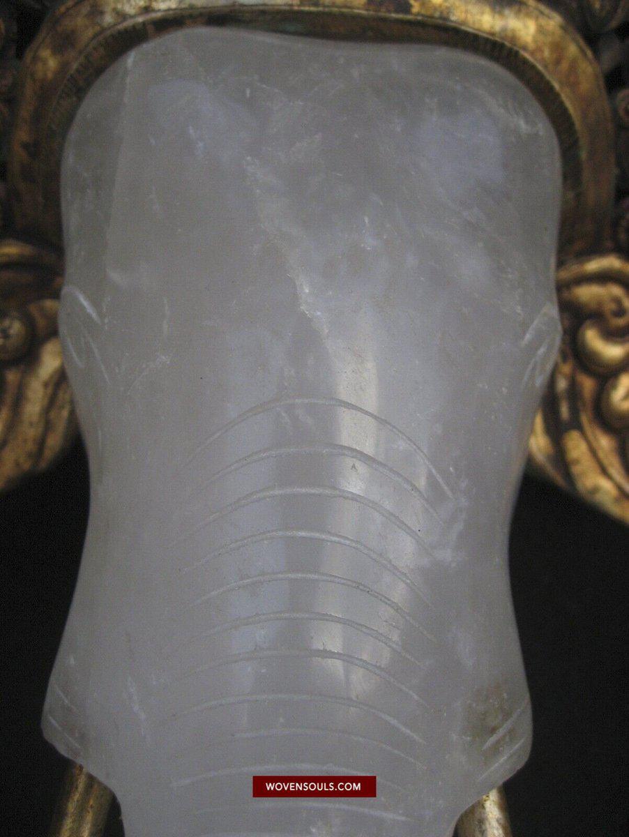 1544 Old Himalayan Crystal Elephant Godhead Ganesh TSOG DAK-WOVENSOULS-Antique-Vintage-Textiles-Art-Decor