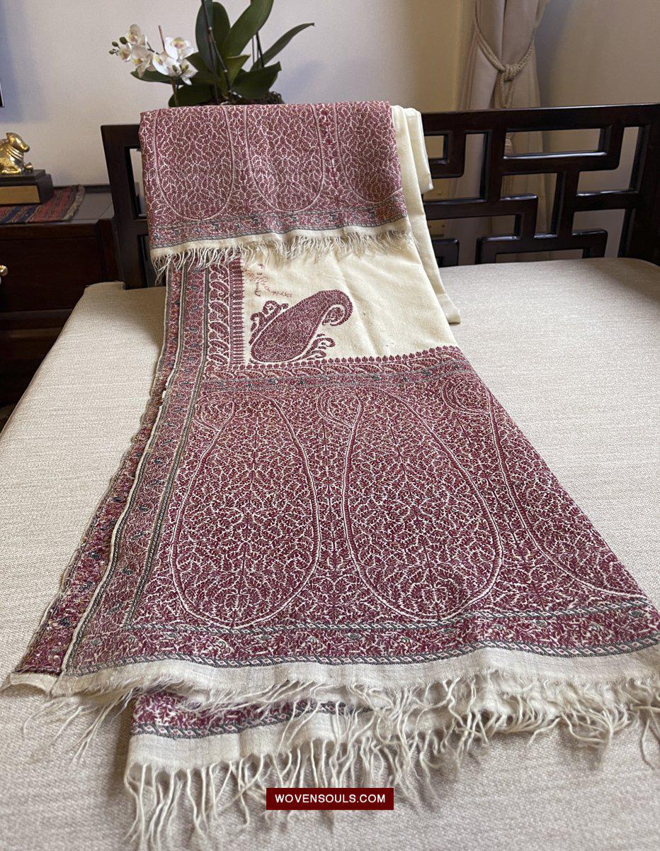 1548 Antique Dochalla Long Shawl-WOVENSOULS-Antique-Vintage-Textiles-Art-Decor