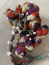 1554 Rare Vintage Beaded Camel Wool Tassels-WOVENSOULS-Antique-Vintage-Textiles-Art-Decor
