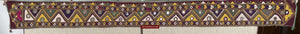1555 Long Vintage Red Panel with Embroidery from Gujarat-WOVENSOULS-Antique-Vintage-Textiles-Art-Decor