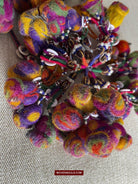 1556 Gorgeous Vintage Beaded Camel Wool Tassels-WOVENSOULS-Antique-Vintage-Textiles-Art-Decor