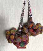 1556 Gorgeous Vintage Beaded Camel Wool Tassels-WOVENSOULS-Antique-Vintage-Textiles-Art-Decor