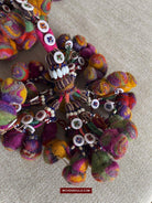 1556 Gorgeous Vintage Beaded Camel Wool Tassels-WOVENSOULS-Antique-Vintage-Textiles-Art-Decor