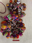 1556 Gorgeous Vintage Beaded Camel Wool Tassels-WOVENSOULS-Antique-Vintage-Textiles-Art-Decor