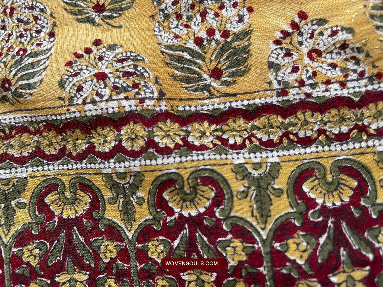 1559 Beautiful Soft Mulmul Scarf with Hand Block Printing - Indian Textile Art-WOVENSOULS-Antique-Vintage-Textiles-Art-Decor