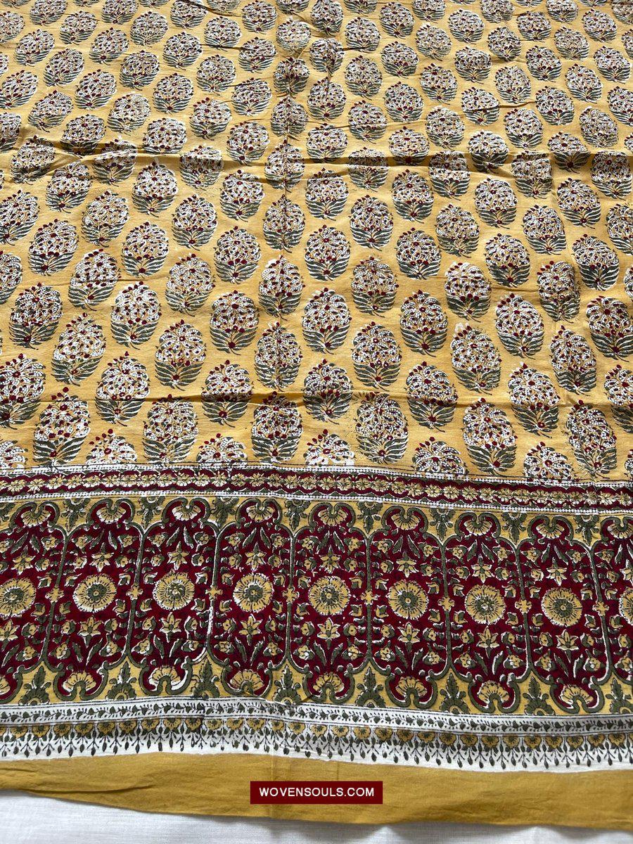 1559 Beautiful Soft Mulmul Scarf with Hand Block Printing - Indian Textile Art-WOVENSOULS-Antique-Vintage-Textiles-Art-Decor