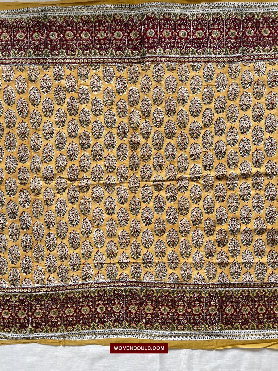 1559 Beautiful Soft Mulmul Scarf with Hand Block Printing - Indian Textile Art-WOVENSOULS-Antique-Vintage-Textiles-Art-Decor
