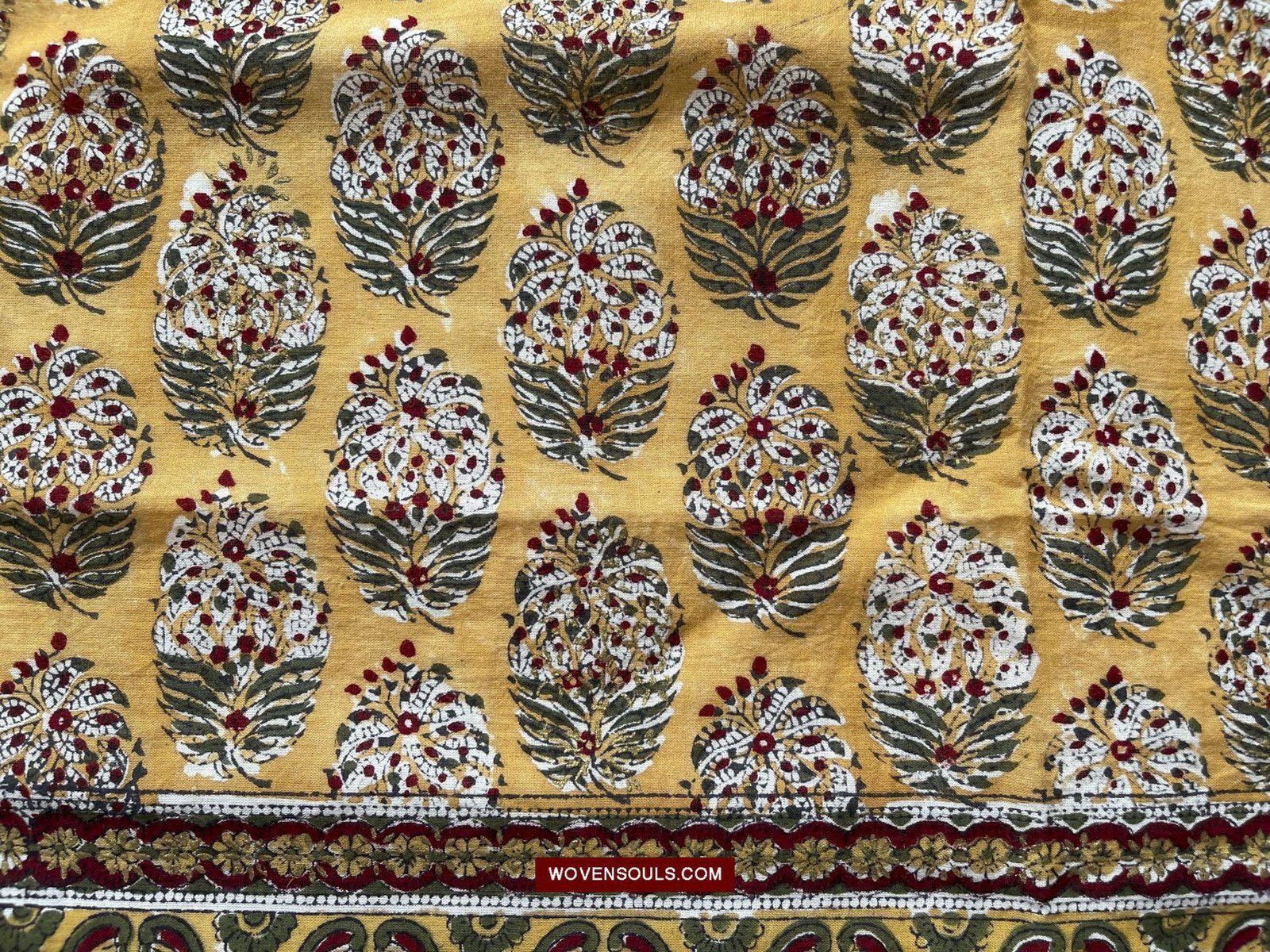 1559 Beautiful Soft Mulmul Scarf with Hand Block Printing - Indian Textile Art-WOVENSOULS-Antique-Vintage-Textiles-Art-Decor