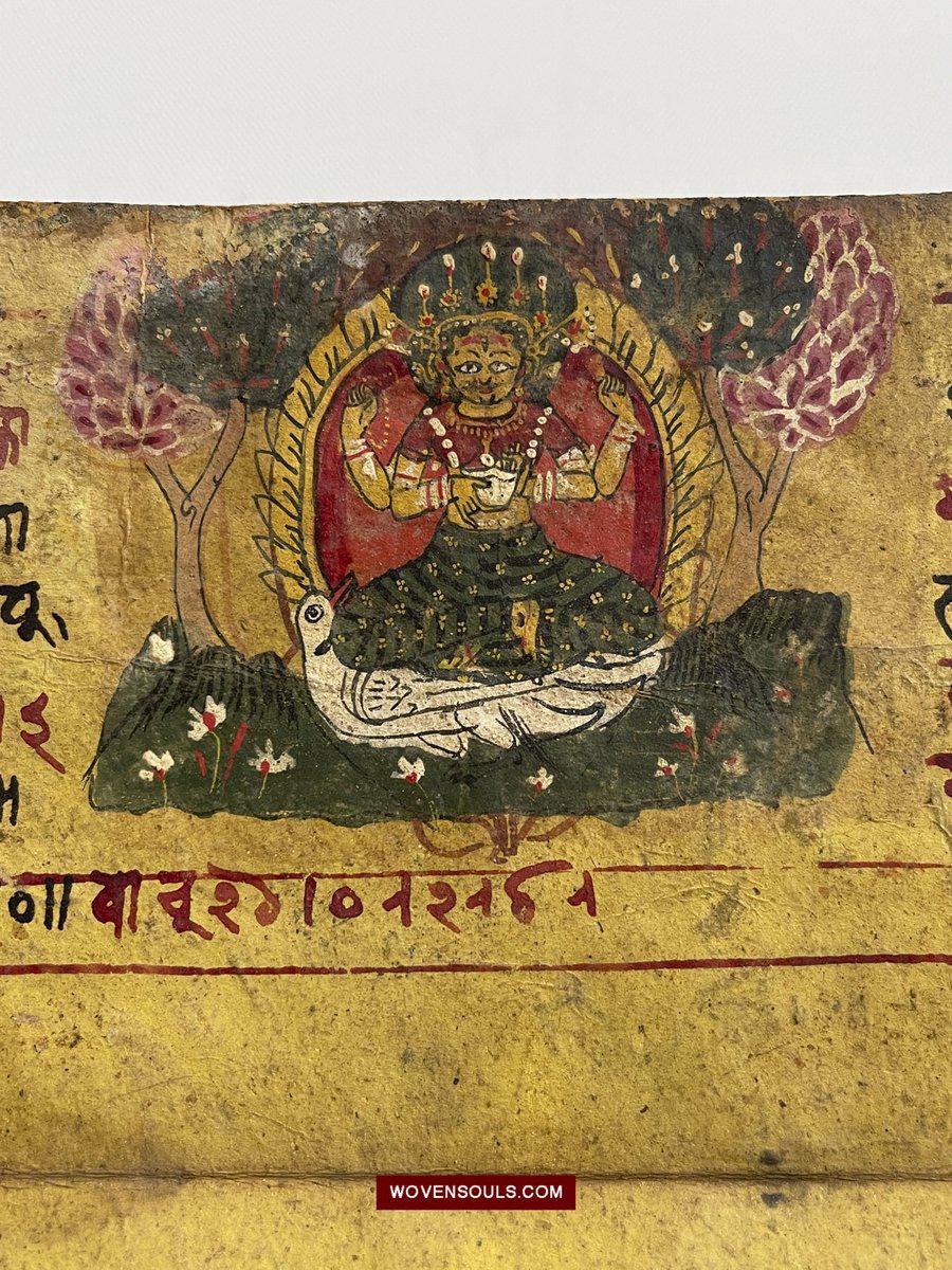 1560 Ancient Nepal Hindu Manuscript Scroll W Paintings – WOVENSOULS ...