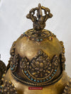 1561 SOLD - Antique Buddhist Ceremonial Crown for Lama / Priest-WOVENSOULS-Antique-Vintage-Textiles-Art-Decor